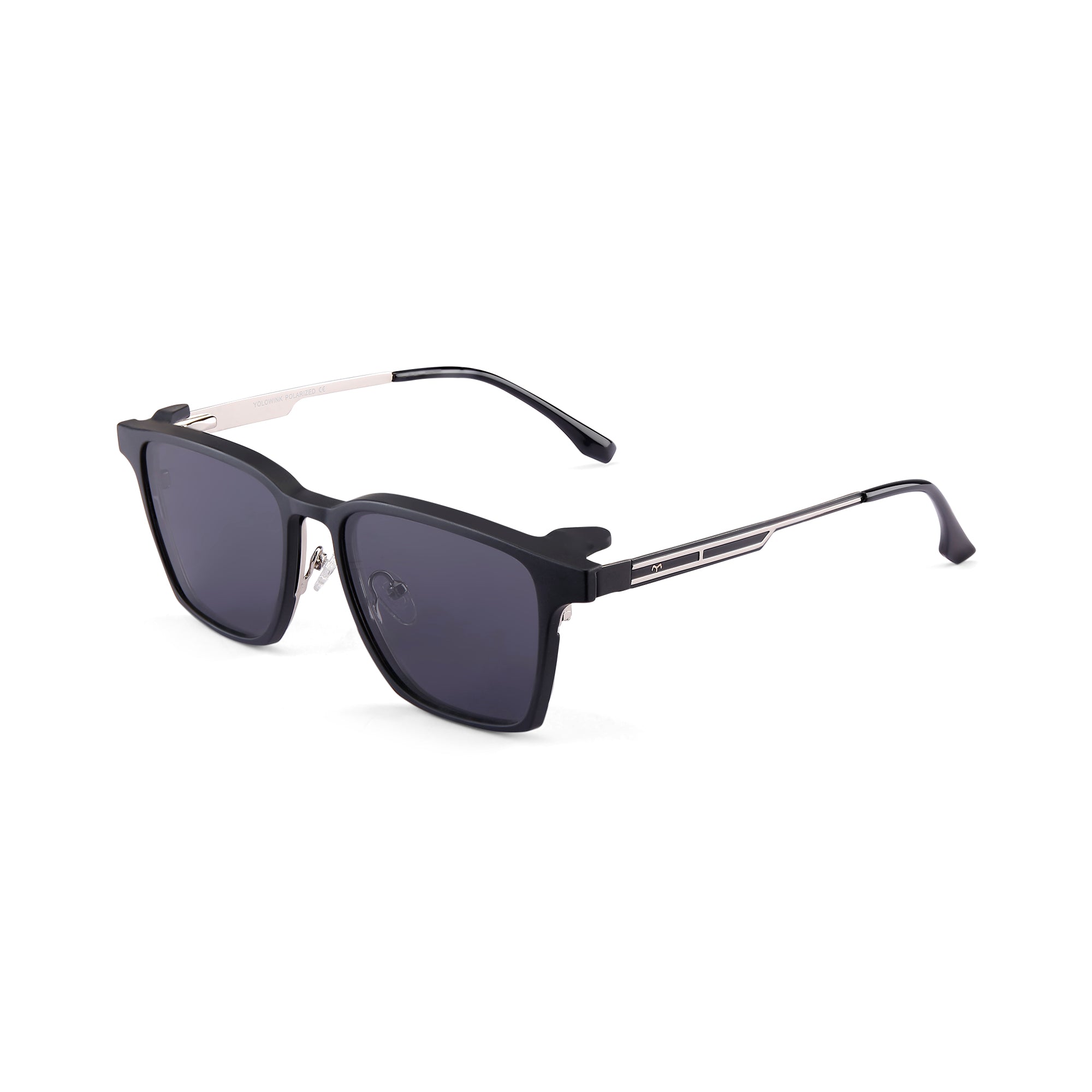Clarity - Metal Black Square Clip-on Glasses for Men