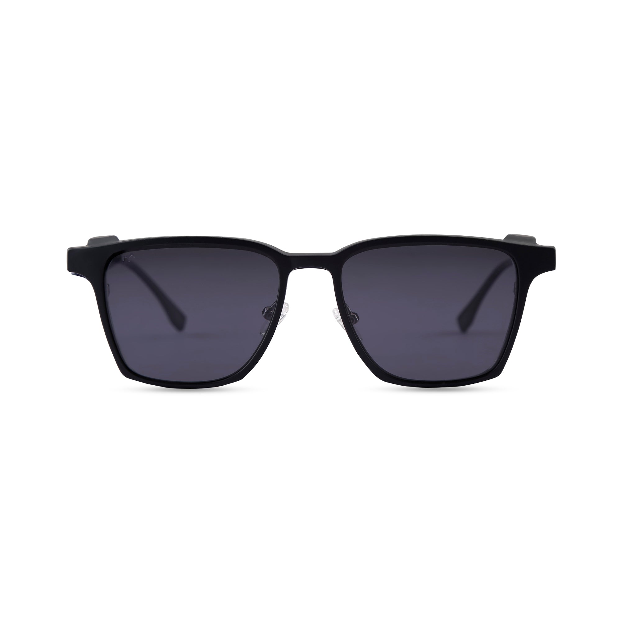 Clarity - Metal Grey Square Clip-on Glasses for Men
