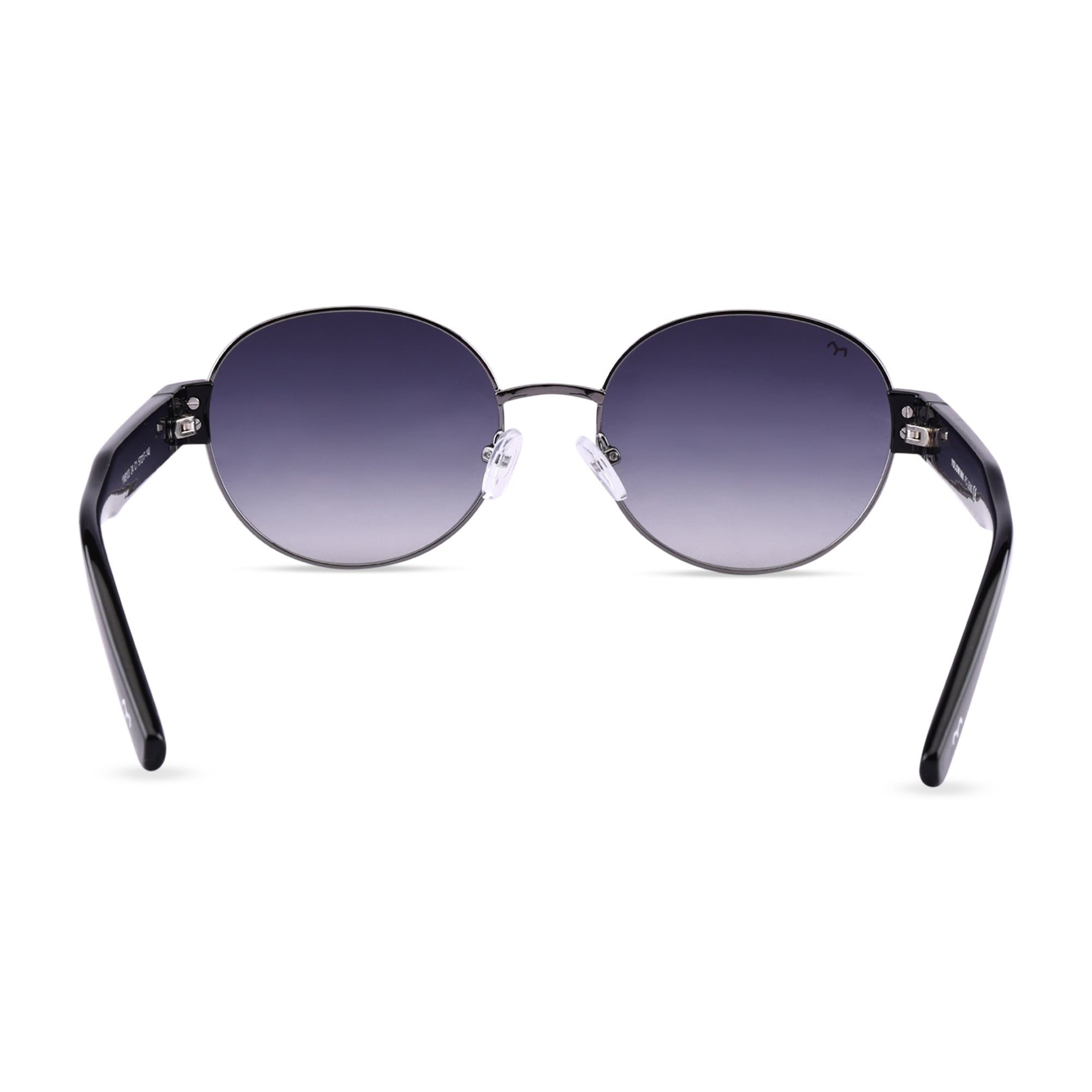 Ellipse - Grey Metal Oval Sunglasses For Women