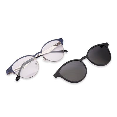MeoLooks - Metal Black Cat Eye Clip-on Glasses