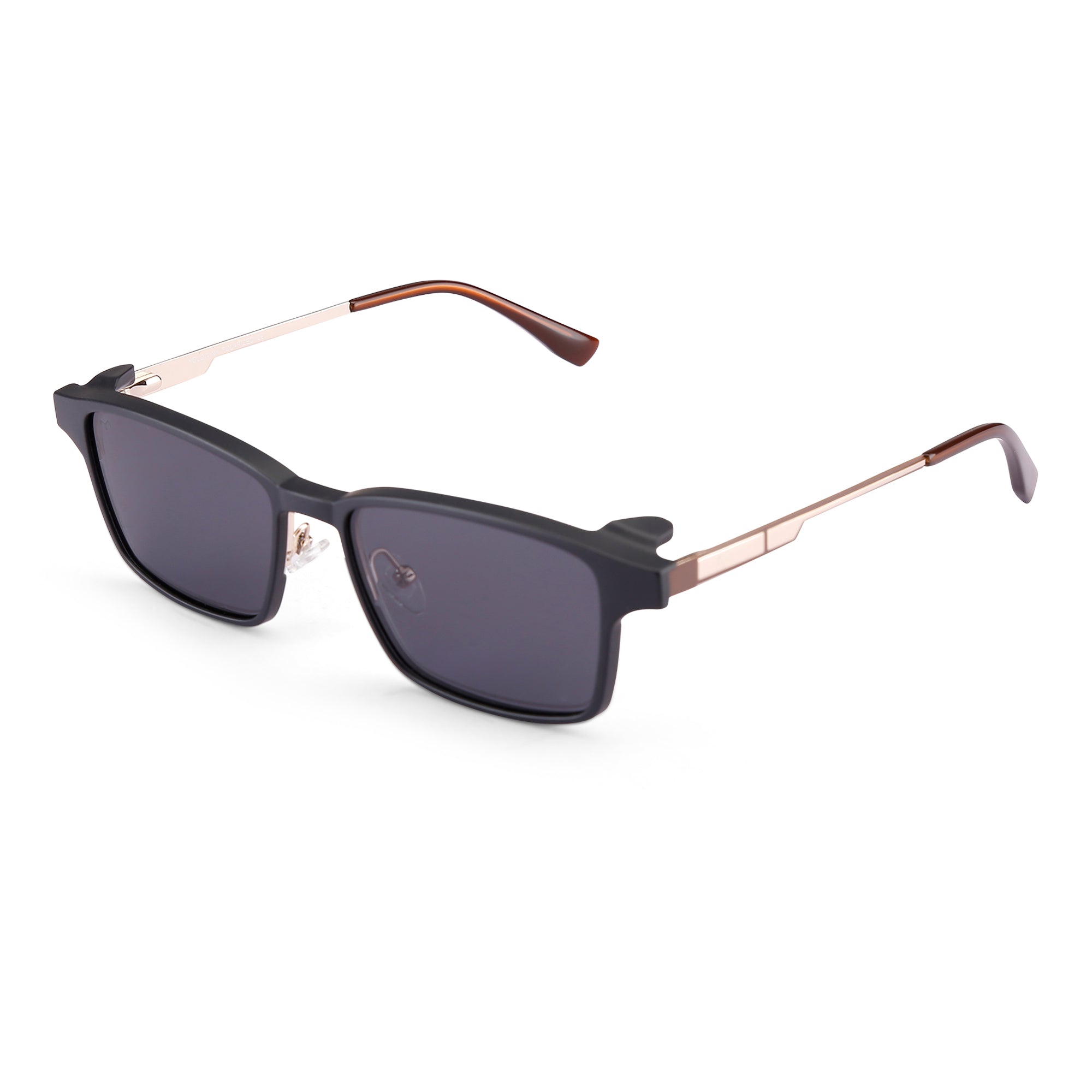 BoxedMen - Metal Black Square Clip-on Glasses for Men
