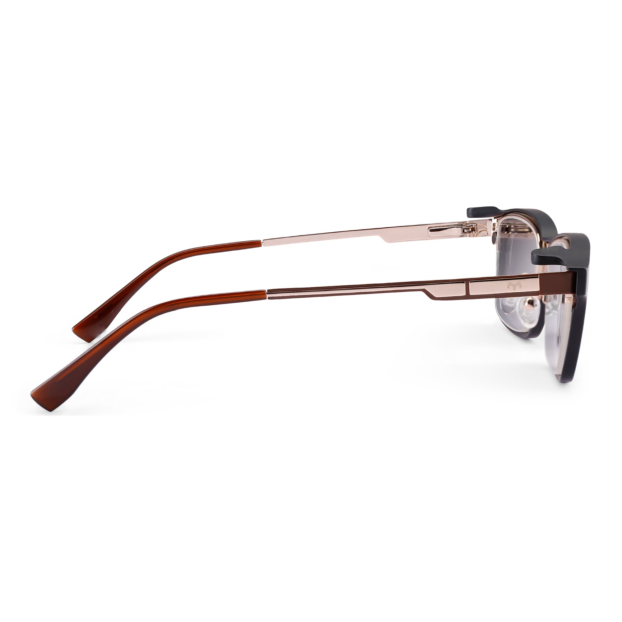 BoxedMen - Metal Black Square Clip-on Glasses for Men