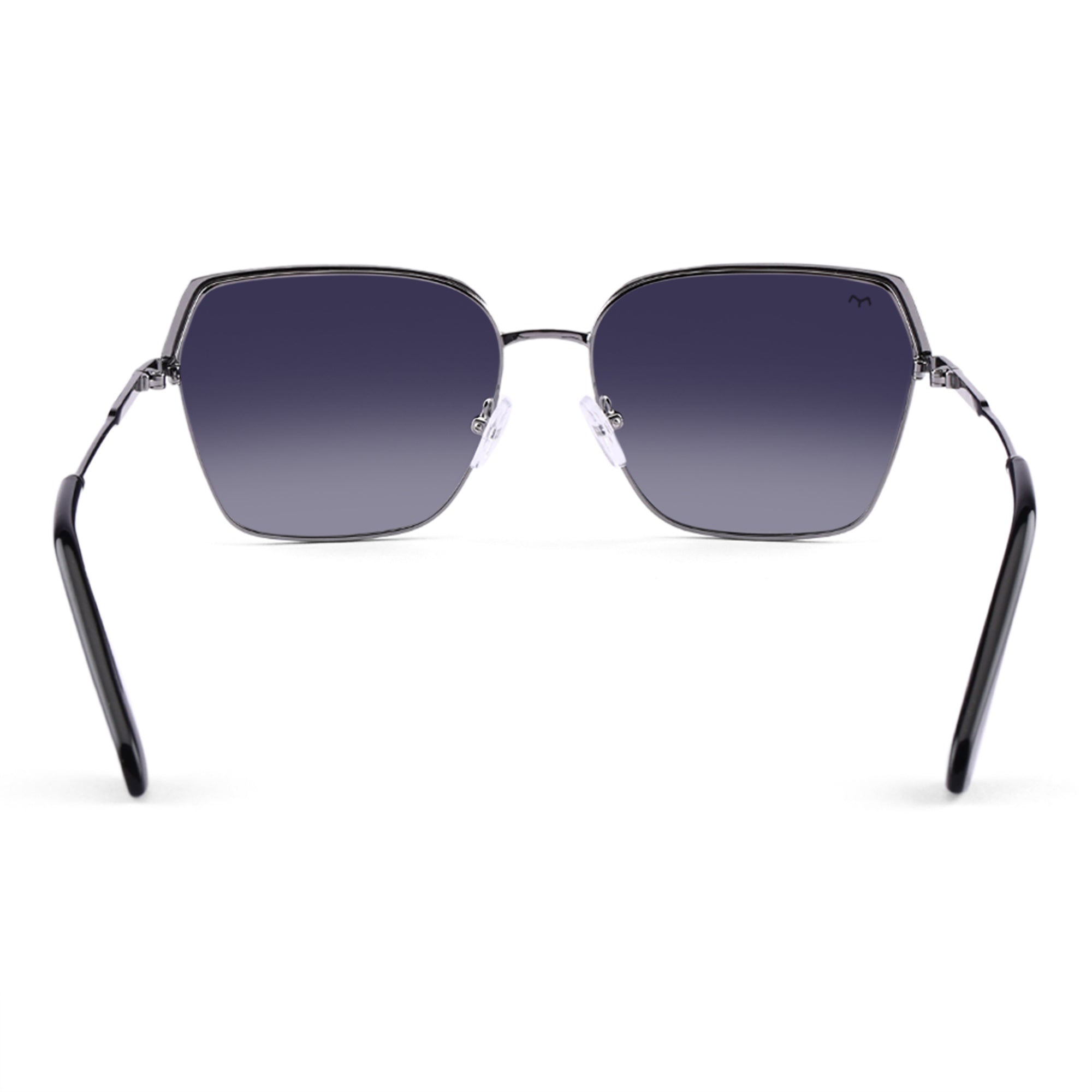 HexaBlink - Black Metal Hexagon Polarized Sunglasses for Women