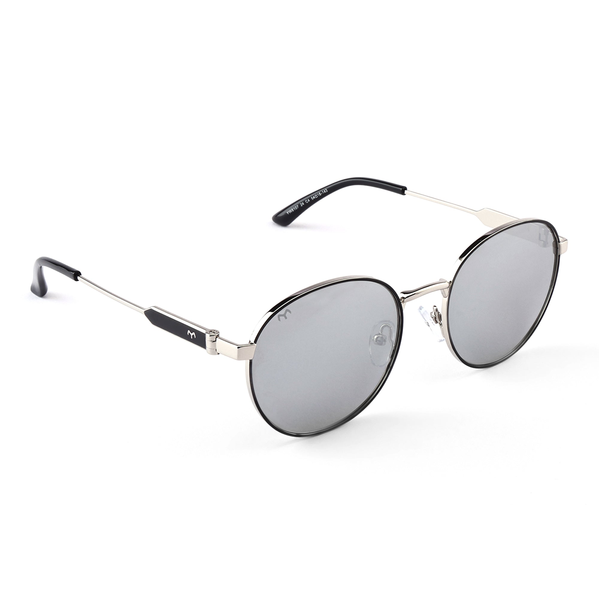 OvaLux - Black Metal Oval Sunglasses For Women