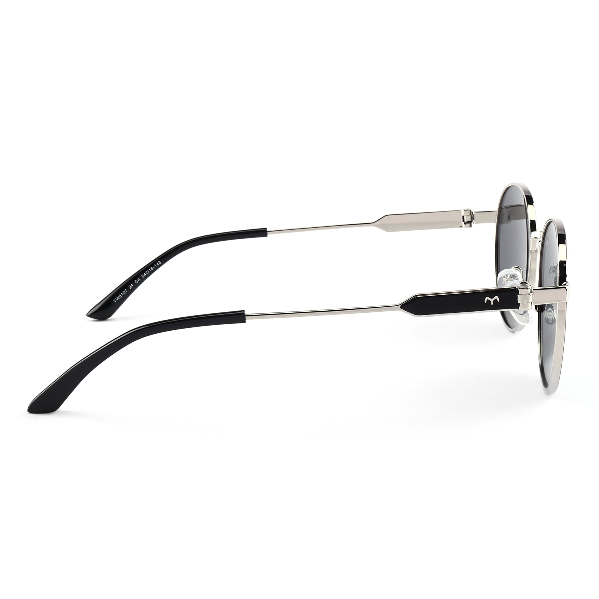 OvaLux - Black Metal Oval Sunglasses For Women